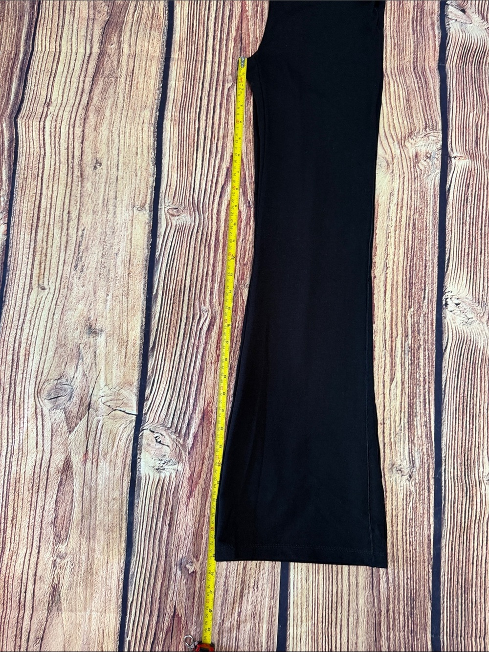 Love Pink Bling Rhinestone Black Fold-Over Flare Yoga Pants - Picture 9 of 11